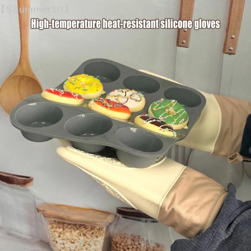 【SSummer10】Silicone Heat-insulating Gloves,Non-slip,High-temperature Resistant,Heat-resistant Gloves, Kitchen Baking Gloves【SS】