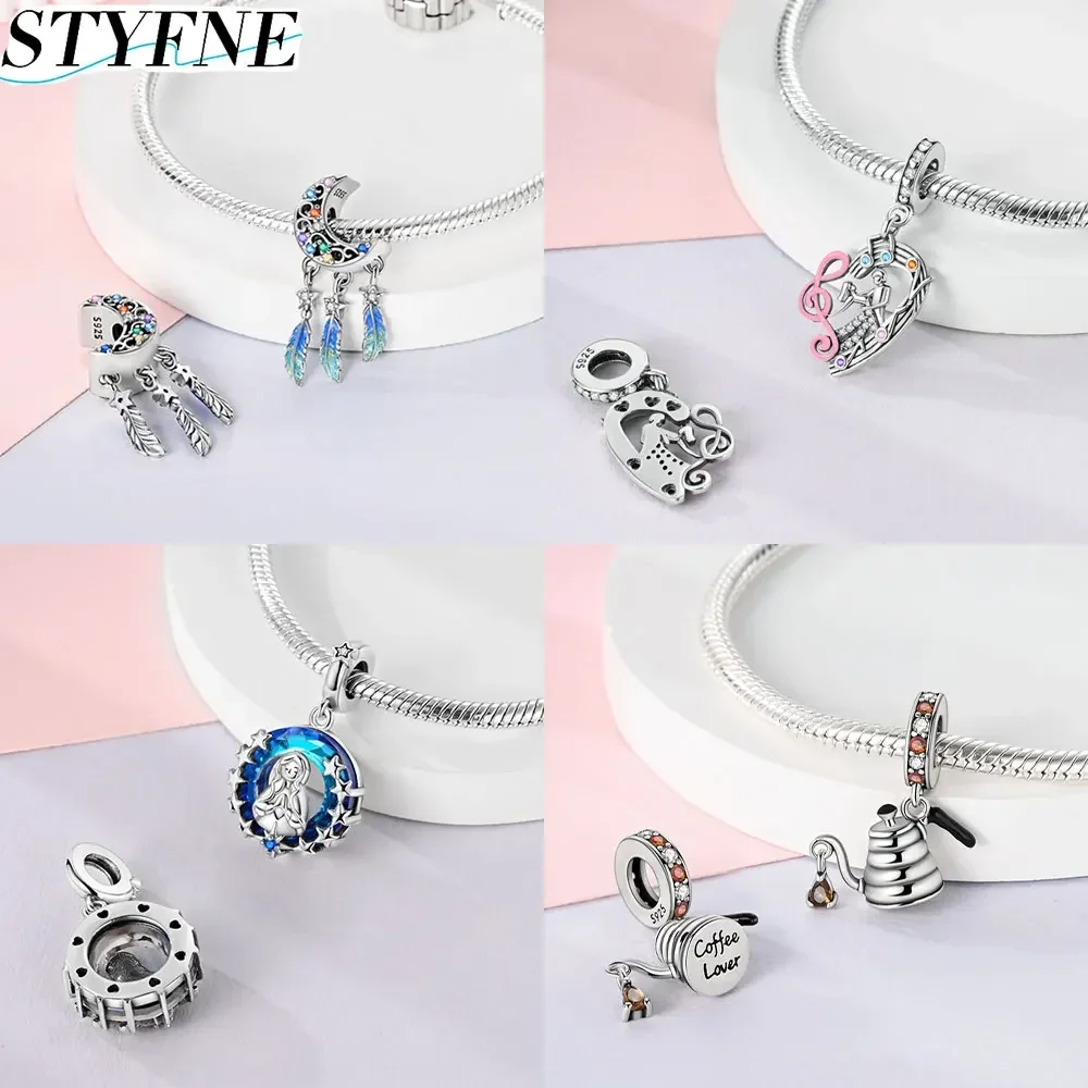 925 Sterling Silver New Charm Butterfly Virgin Crystal Ring Transfer Beads Beads for Women Diy Bracelet Original Jewelry Gift