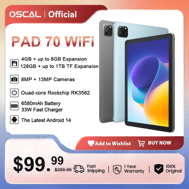 OSCAL Android 14 泣か タブレット 18GB+256GB+1TB拡張