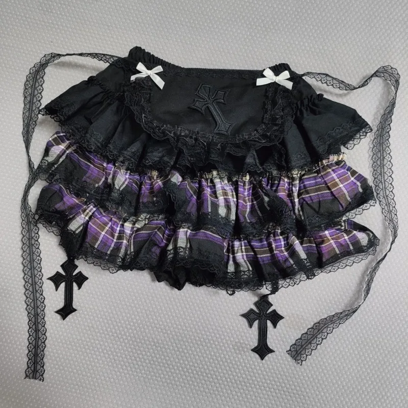 Japanese Gothic Vintage Skirt Women Subculture Vintage Harajuku Pleated Plaid Skirts Summer Y2k Sweet Fashion Mini Skirt New