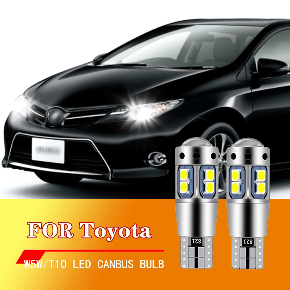 

2x For Toyota Auris 2006 2007 2008 2009 2010 2011 2012 T10 W5W LED Clearance Side Marker Parking Lights Bulbs CANbus