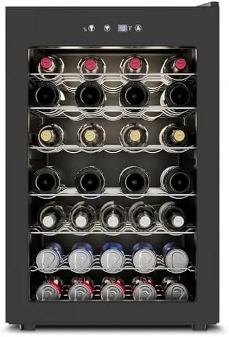 

Wine Cooler Refrigerator - 45 Bottle Mini Wine Fridge with Glass Door for r Soda Water Drink, Small Wine Cellar