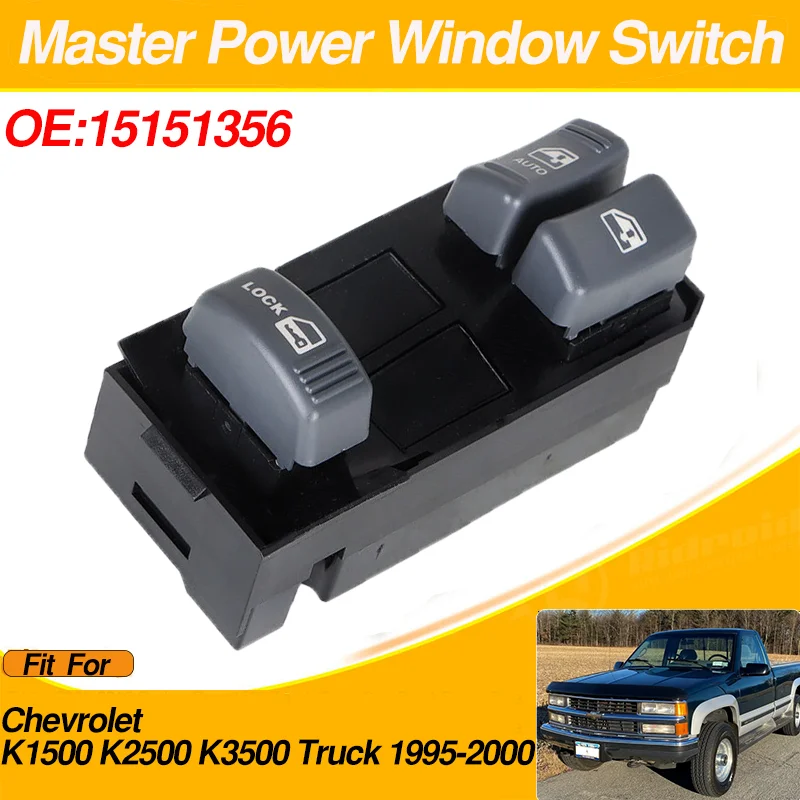 

15151356 Electric Master Power Window Switch Front Left Driver For Chevrolet K1500 K2500 K3500 Truck 1995-2000