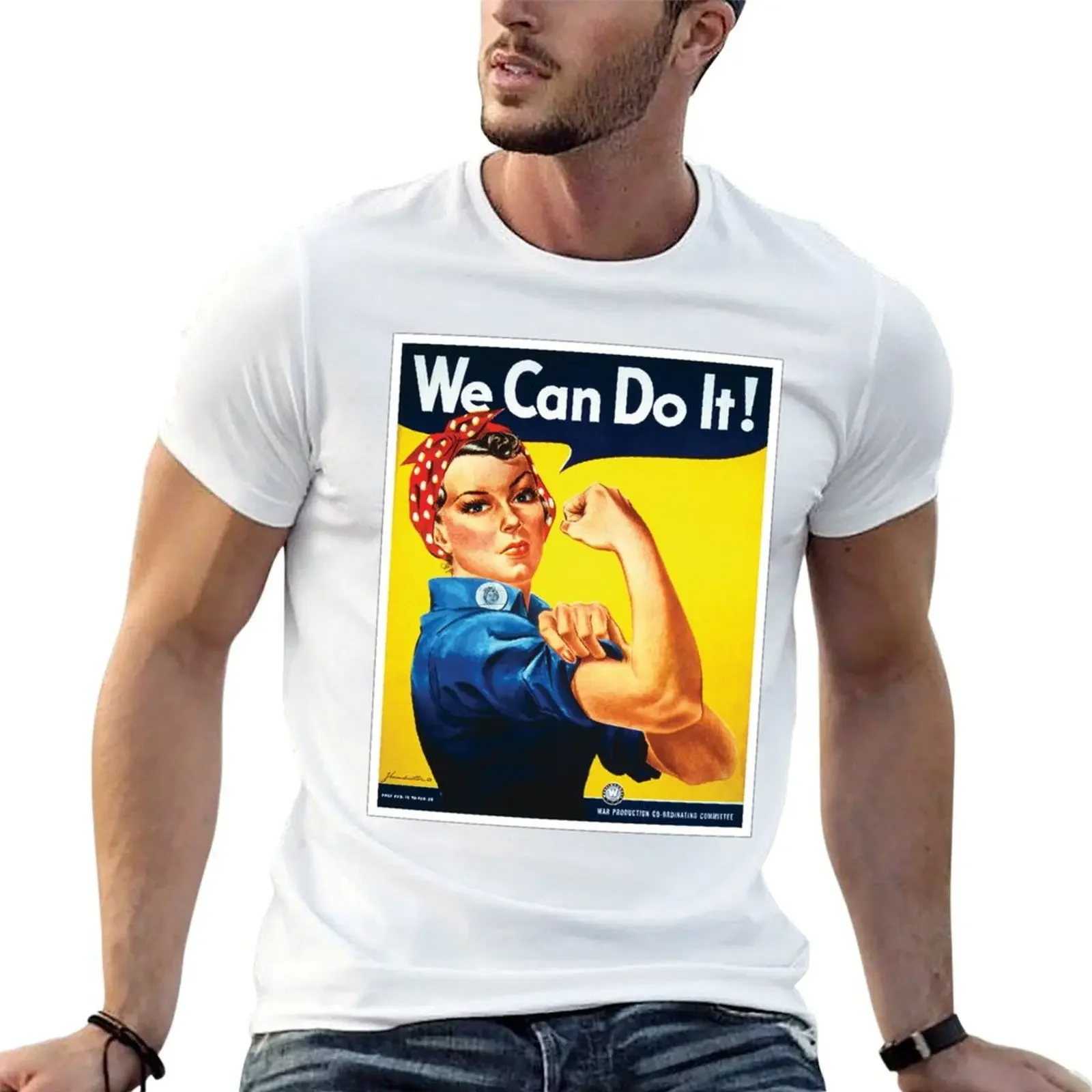 Rosie the Riveter classic wartime image T-Shirt sweat customs rapper graphic tees slim fit t shirts for men