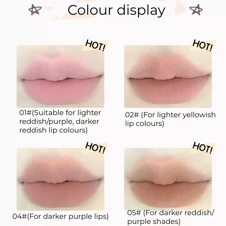 FLORTTE Lipstick Pencil Lip Liner Contouring Lip Shaping Nude Lip Pen Cover The Base Of Lip Color 5Colors Makeup