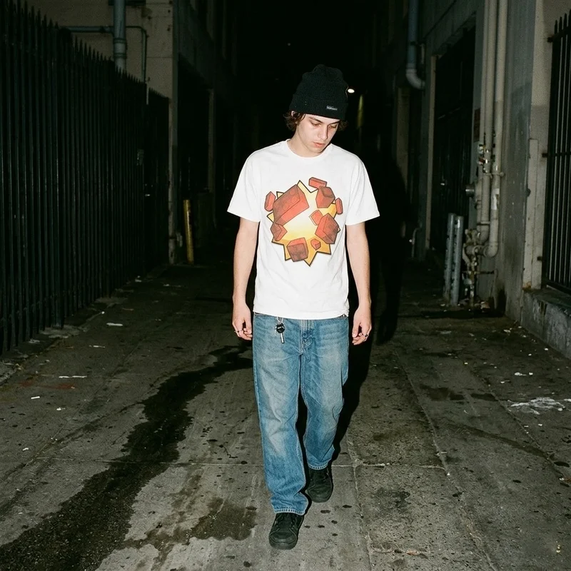 Runtime Studio Flame Graphic Tee — Vintage Oversized T-Shirt