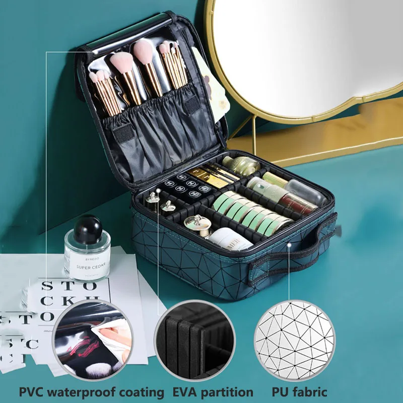 Brand Beauty Brush Makeup Bag Travel Professional Women Cosmetic Case Big Capacity Make Up Box Necessary Waterproof Cosmetic Bag