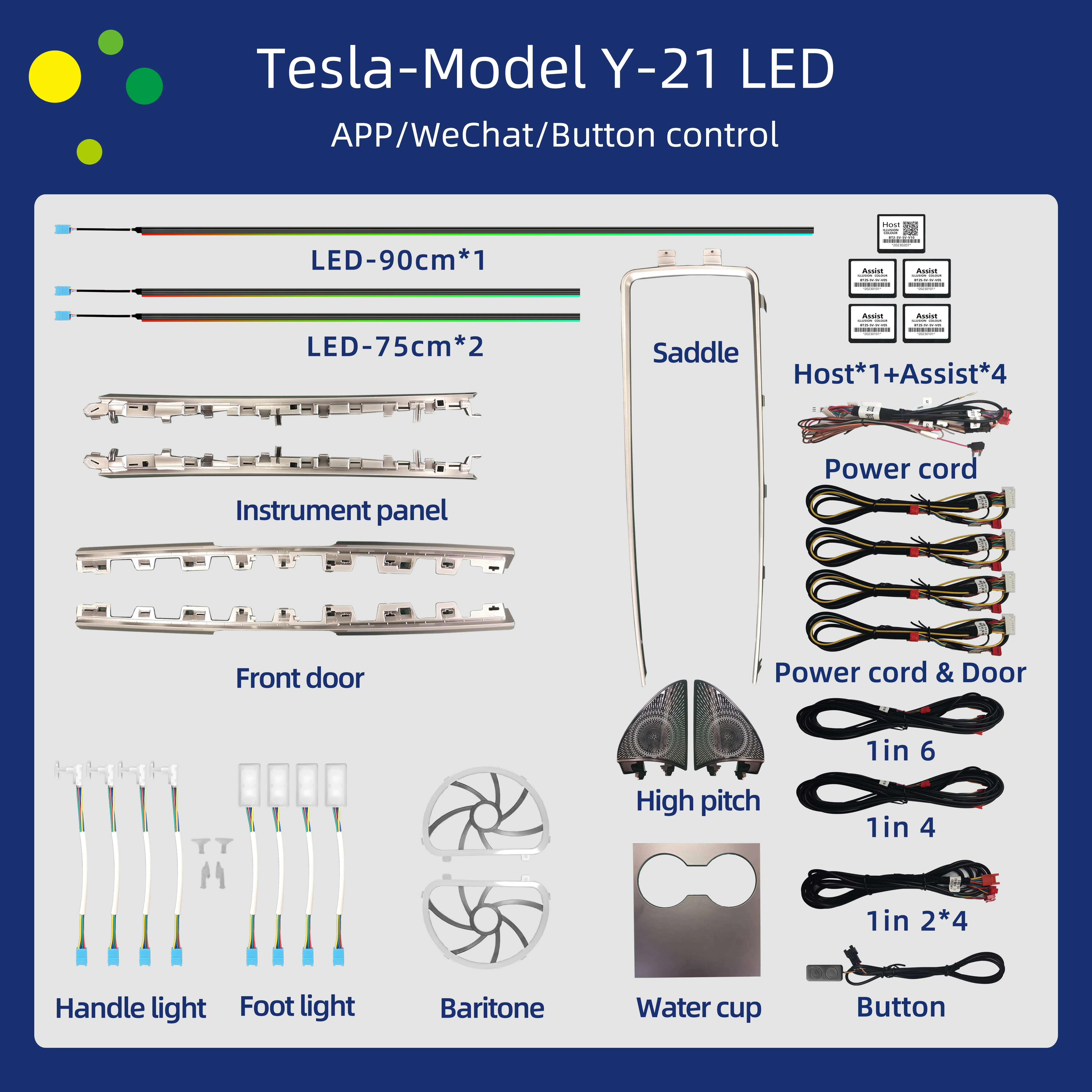 Tesla per modello 3 Y Symphony Special LED RGB Atmosphere Light Radiant Carving 512 Color Mobile App controllo del colore dello schermo del veicolo