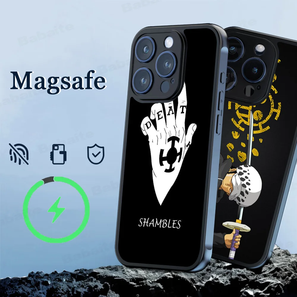 

Trafalgar O-One P-PieceS D.Water Law Phone Case Magnetic Case For IPhone 16 14 13 15 Pro Max For Magsafe Wireless Charge Cover