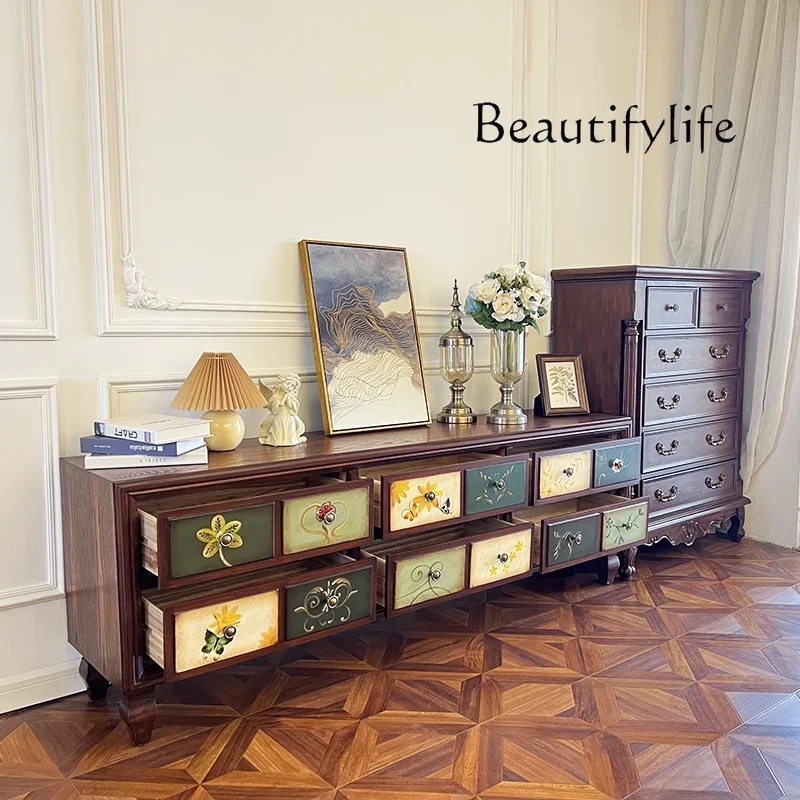 

XX Floor TV Cabinet Living Room Wooden Storage Locker Apartment Universal Tv Table French Style Fernsehen Tisch Furniture Home
