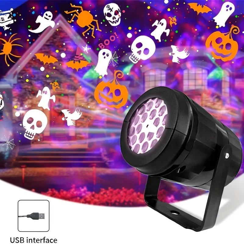 

Halloween Projector LED Night Light 5V USB Powered Holiday Party Projection ,Festival and Family Party Spotlight,Halloween Gift