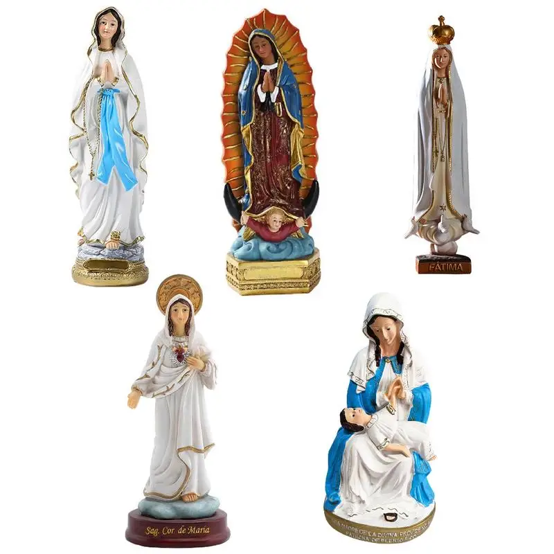 

Catholic Resin Our Lady of Guadalupe Virgin Mary Statue Religion Religious Goddess Sculpture Crafts Home Desktop Decoration Gift