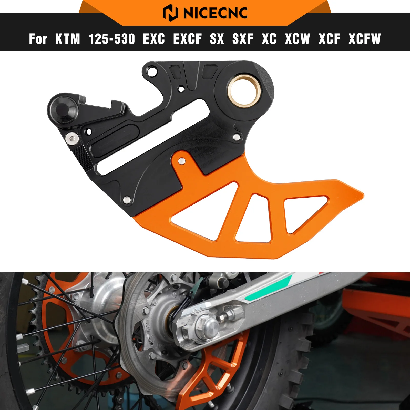 NICECNC For KTM EXC 300 2004-2023 Rear Brake Disc Guard For KTM EXC-F 350 SX 125 SXF 450 XCW XCW-F Husqvarna TE 300 GasGas EC300