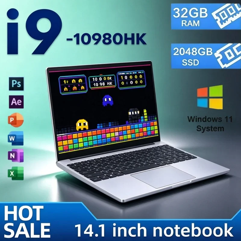 14.1 Inch Portable Notebook Intel Core I9-10980HK 32GB Ram 2TB Ssd Windows 11 2026 Model For Office Work And Daily Gaming