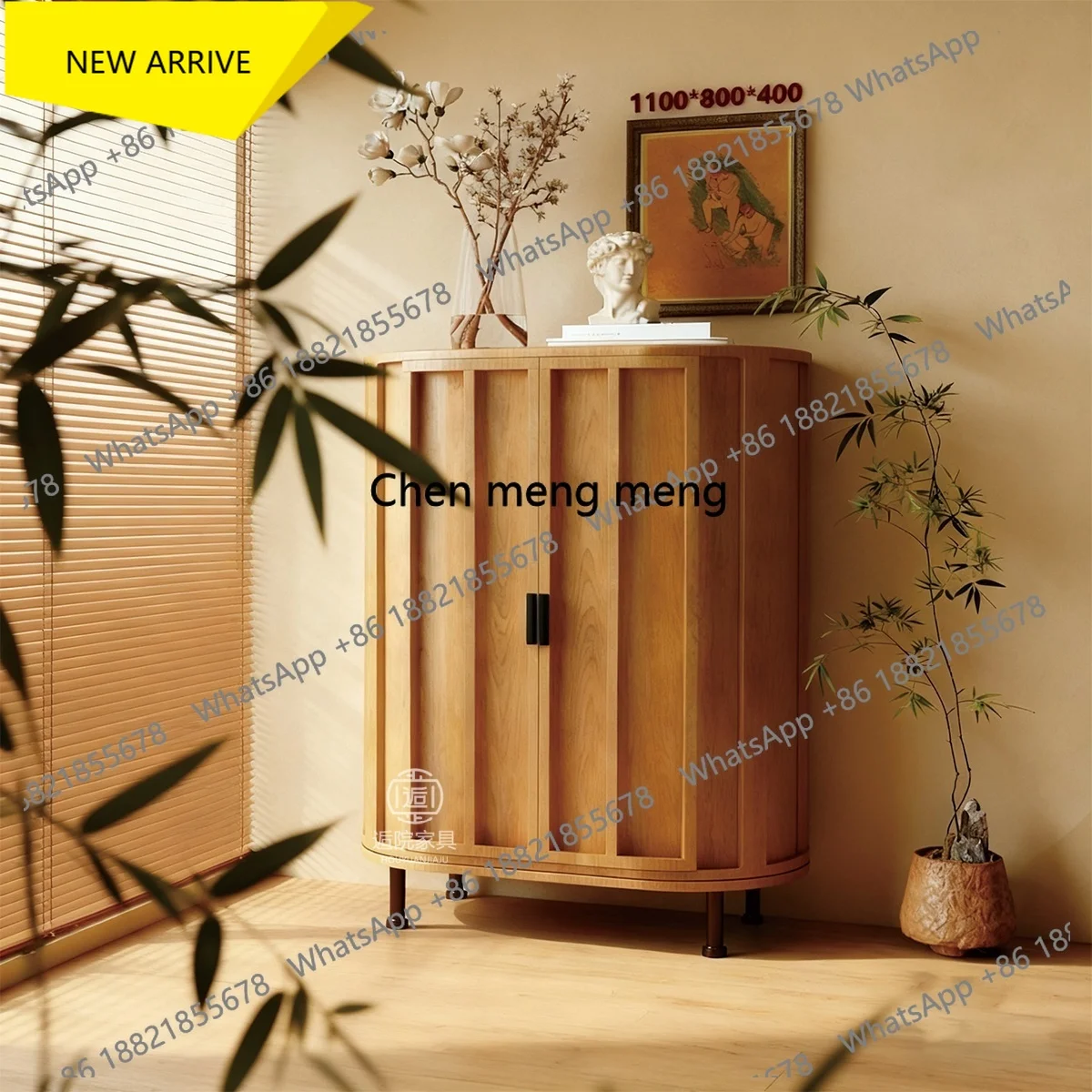 

M138 Новый сервант из цельного дерева в китайском стиле, цвет натурального дерева, настенный шкаф для хранения в гостиной, чайный шкаф в стиле дзен, индивидуальный заказ