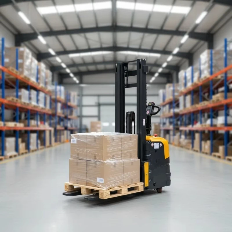 2 Ton  Electric Pallet Stacker Stand-up Stacker for Indoor Height Adjustable Warehouse Material Transport and Stacking