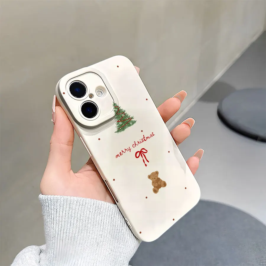 인스타그램에 어울리는 크리스마스 곰 패턴 아이폰 17부터 11 프로 맥스 플러스까지의 폰 케이스