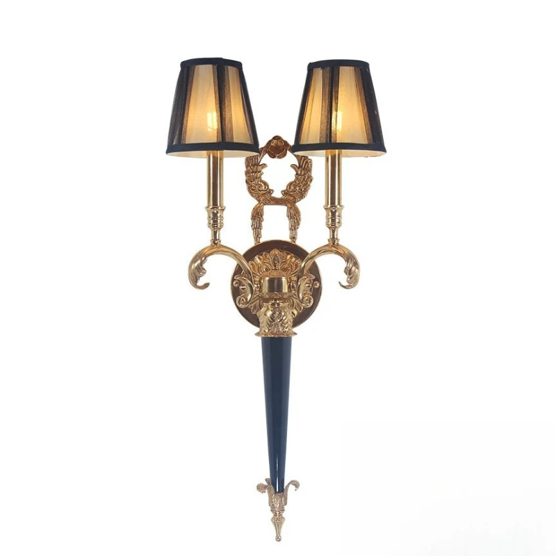 Wall lamp All copper American lamp Bedside light luxury niche retro