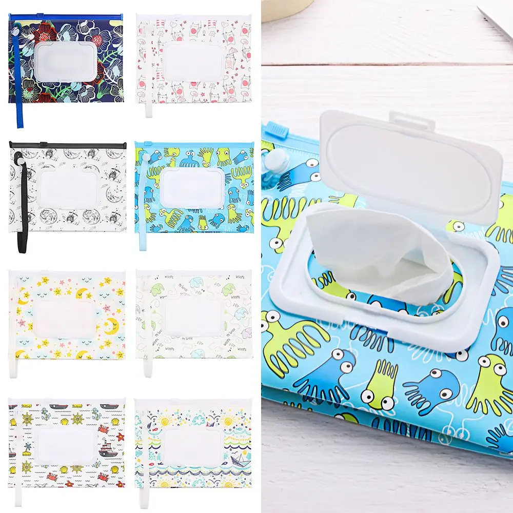 Chiusura a scatto Flip Cover Prodotto per bambini Custodia cosmetica Salviette umidificate Borsa Accessori per passeggino Scatola per fazzoletti