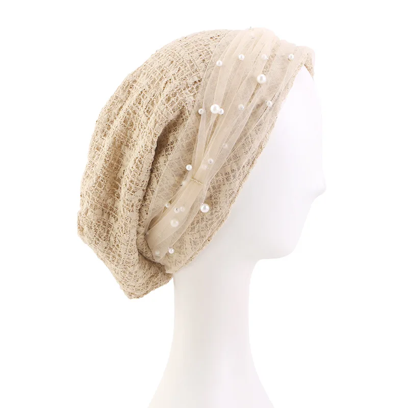 

Мусульманская мгновенная тюрбан-шапка с бусинами, внутренние хиджабы-капы, женские исламские банданы, индийские головные уборы, женские головные платки, тюрбаны для женщин