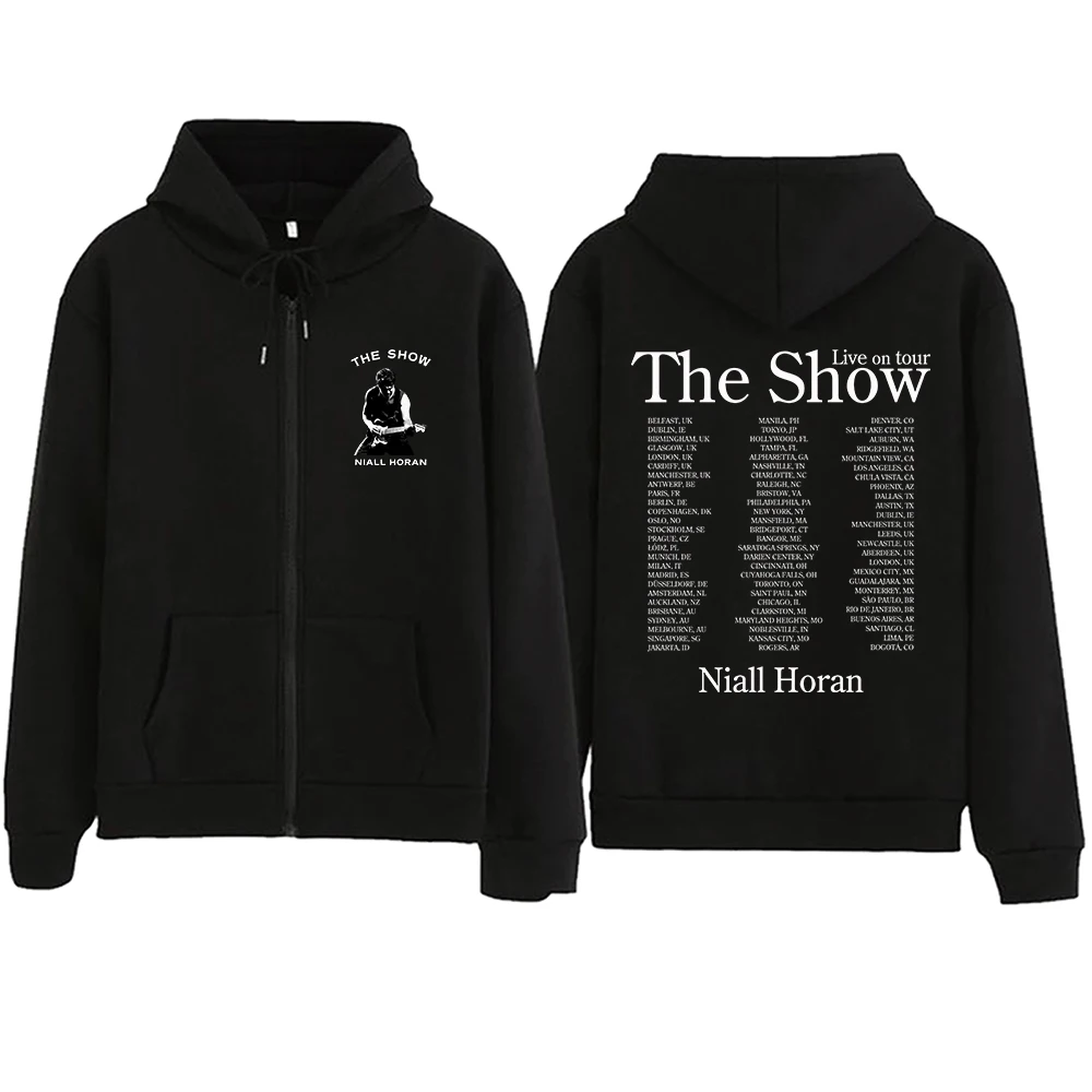 

Niall Horan The Show Tour Dates Guitar Zipper Hoodie Harajuku Pullover Tops Sweatshirt Streetwear