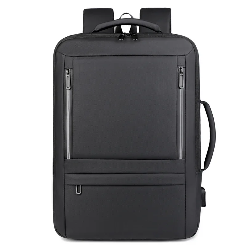 

Расширяемая сумка для ноутбука большой емкости, мужской деловой рюкзак, водонепроницаемый многофункциональный рюкзак, однотонный дизайн