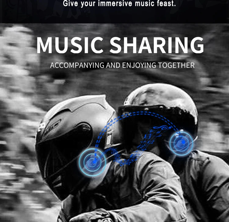 Fone de ouvido à prova d'água MaxTo X2 Interfone para capacete de motocicleta para 2 pilotos Interfone 800M