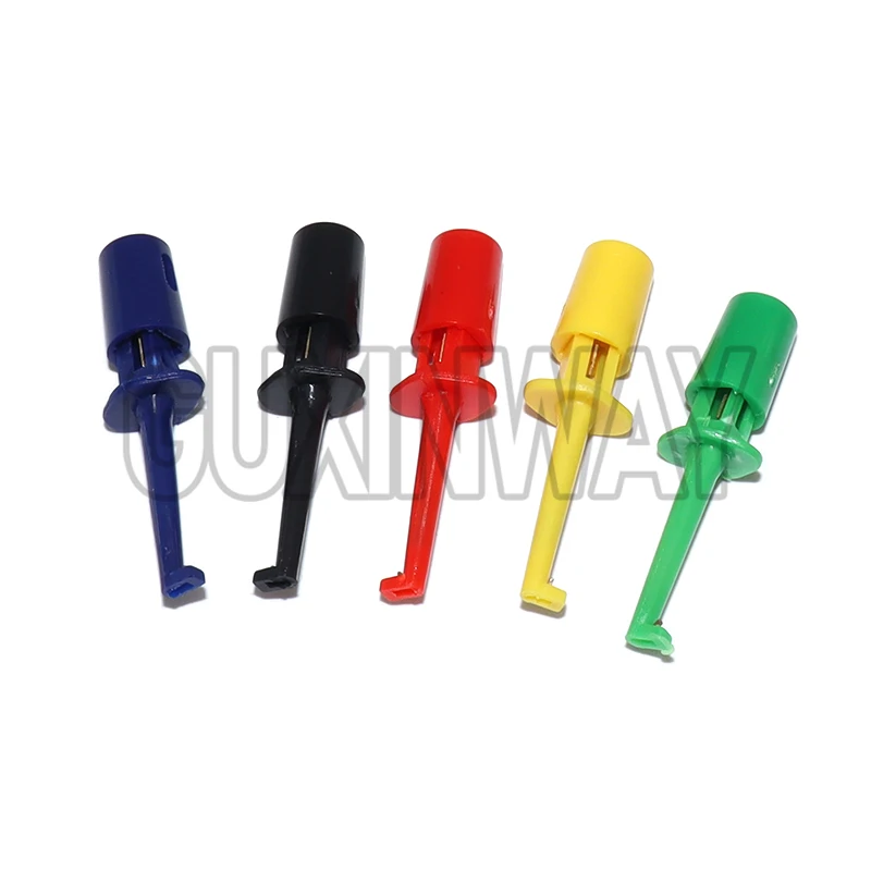 10Pcs Small Size Round Crocodile Clip Hook Test Clip Mini Single Test Hook Clip Test Probe For Electronic Testing IC Grabber