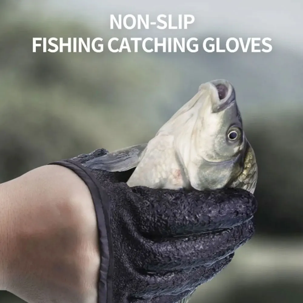 Outdoor Non-Slip Latex Fishing Gloves with Magnets Protective Hand Gear for Stinging Tools Accessories