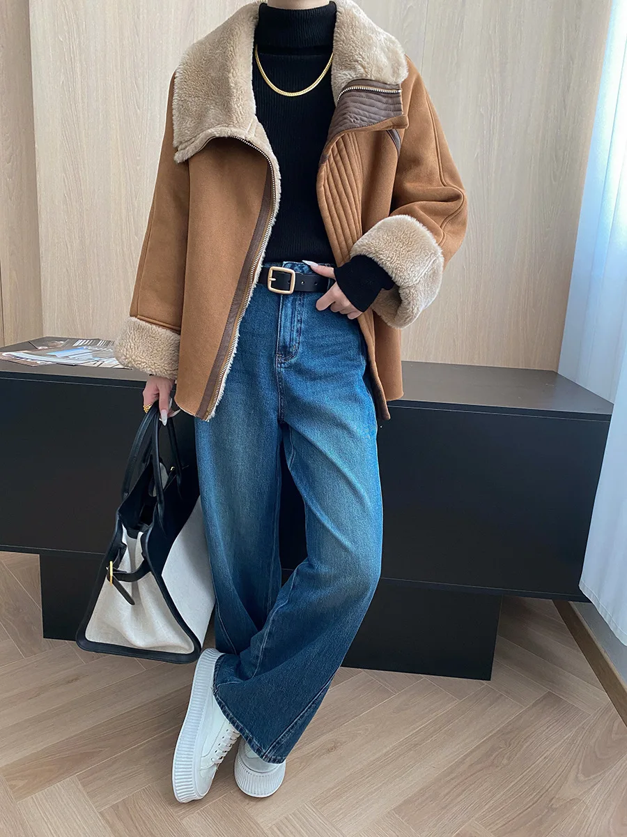 سترة نسائية جديدة من LIMO 2025 مصنوعة من الجلد الصناعي معطف شتوي دافئ وبطانة من الفرو الصناعي ملابس خروج من القطن والبوليستر في الهواء الطلق