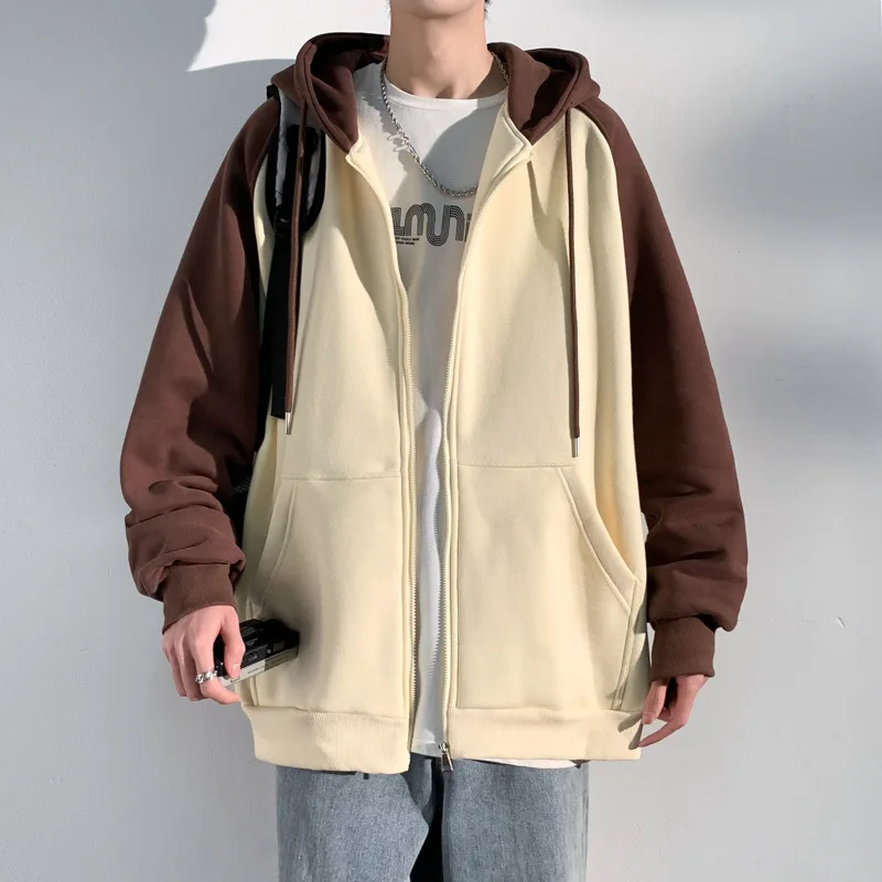 

Y2k Men's Hooded Shirt Spring Autumn Fashion Street Sweatsuit Casual Harajuku Hooded Zip-Up Versatile Top Oversize Man Clothing