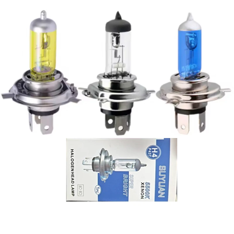 

H4 12V Halogen Bulb h4 super white Fog Lights High Power Car Headlights Lamp 5500K 6000K 55W P43T 9003 HB2