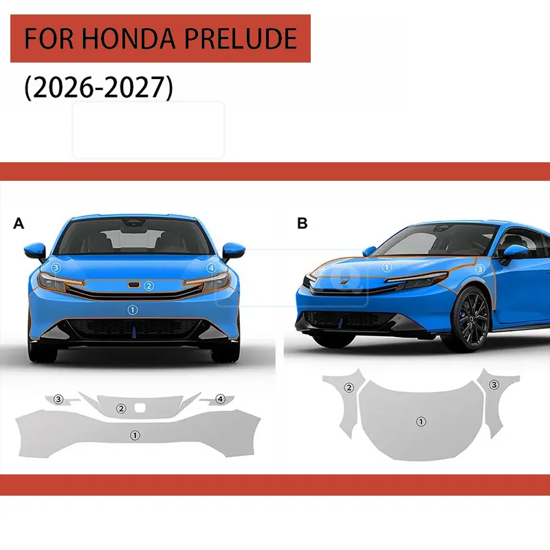 

For HONDA PRELUDE 2026 2027 TPU Car Paint Protection Film Front Bumper Sticker Anti-scratch Transparent Pre-cut PPF