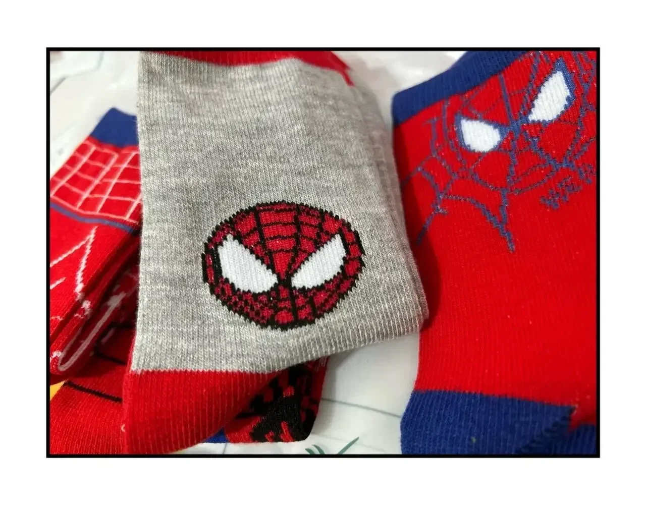 5Pair/bag New Children Cute Cartoon Soft Socks  Kids Spider Man Fashion Medium tube socks Boys Girls cotton socks  1-12Years