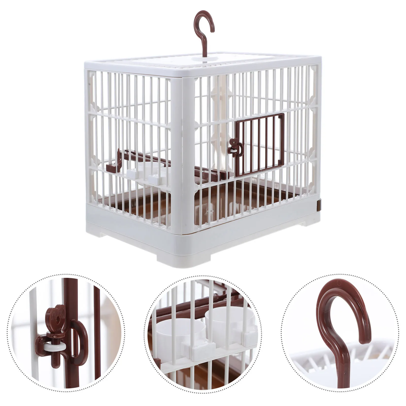 

Portable Parrot Travel Cage Lightweight Bird Carrier Handle Secure Lock Outdoor Travel Cage for Parakeets Small Birds Pigeons