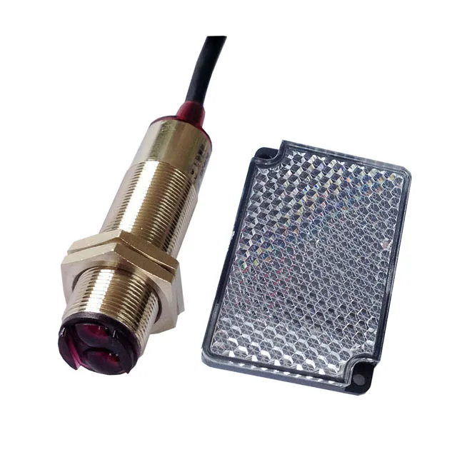 M18 NPN PNP 3M 5V 12V 24V Waterproof IR Retro Reflector Photocell, Photoelectric Switch Sensor