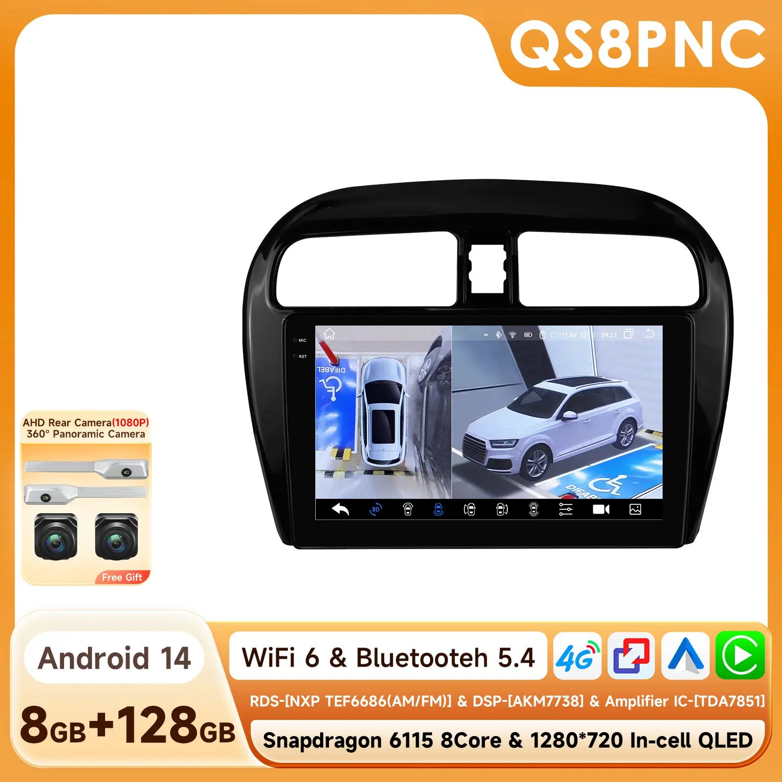 6115 Android Autoradio voor Mitsubishi Space Star Dodge Attitude Mirage 2012-2023 Carplay Android Auto GPS multimedia Speler WIFI