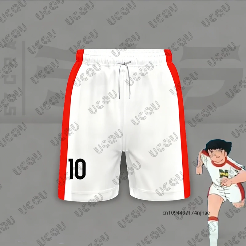 2 Piece Outfit Children Tracksuit Captain Tsubasa Football No.10 Print Tshirt+Shorts Set Casual Suit Sports Kids/Adult Clothes image 6