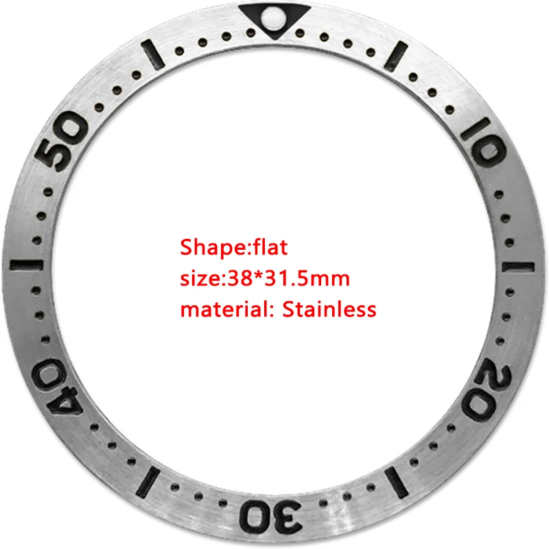 38mm moldura de aço inoxidável skx007 skx009 srpd caixa de relógio nh35 nh36 movimento moldura inserção anel masculino relógio peças reparo