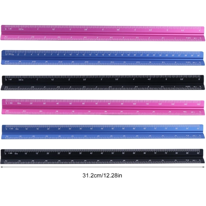 Triangular Scale Ruler Architect Engineer Technical Ruler Drafting Tool 300mm Dropshipping