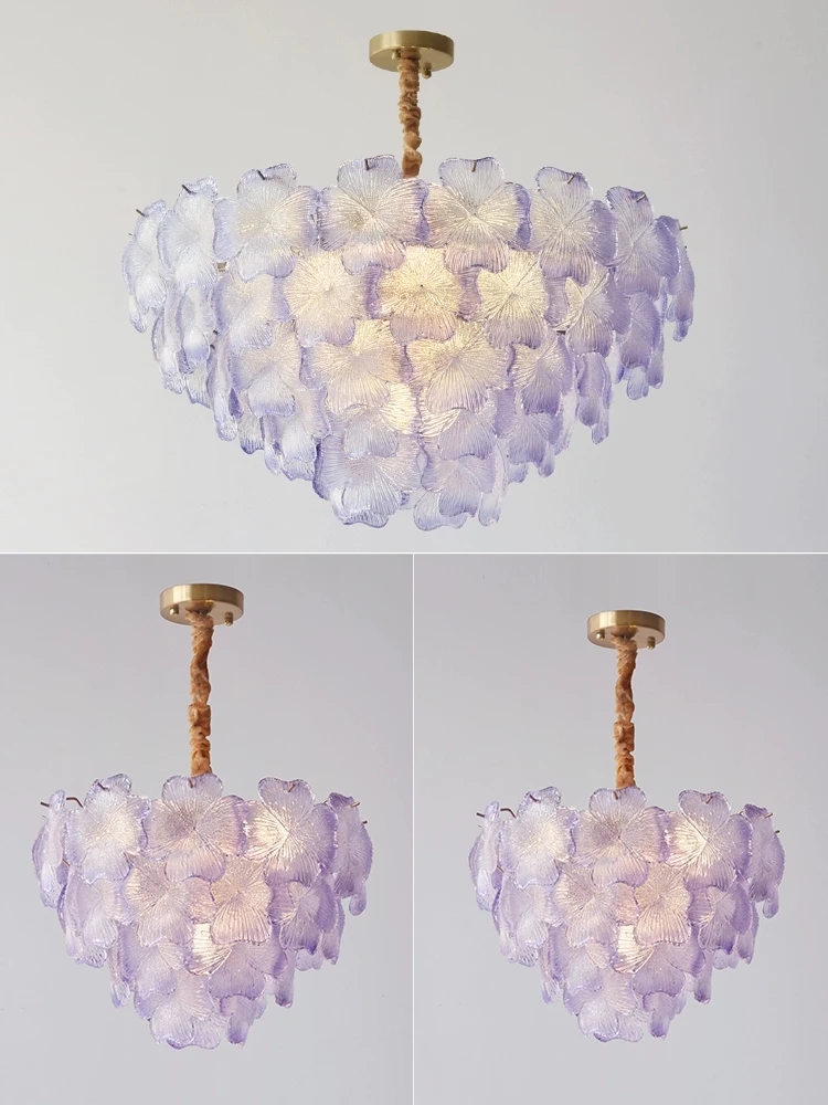 Petal design crystal chandelier French luxury living room minimalist modern bedroom dining room chandelier