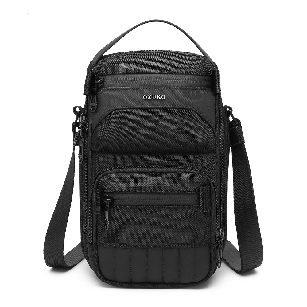 OZUKO Business Commuter Men's Chest Bag Fashion Multi-functional Shoulder Bag Lightweight Travel Waterproof Crossbody Bag