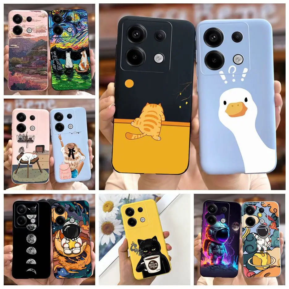 For Xiaomi Redmi Note 13 4G Case Cute Fashion Cartoon Cover Soft Silicone Phone Case For Redmi Note 13 Pro Plus Note13 5G Bumper