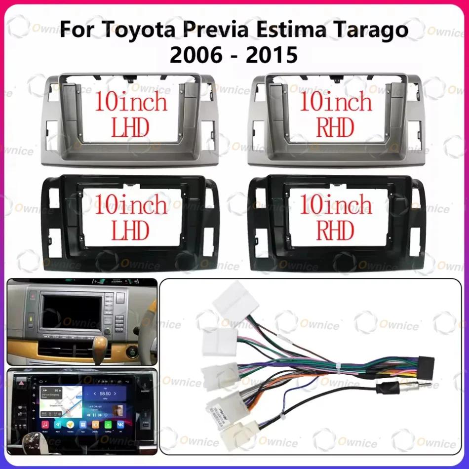 

Рамка-переходник Ownice 10.1 для автомагнитолы Toyota Previa XR50 Estima AHR20 XR50 3 III 2006-2019, накладка на приборную панель, стерео-фасция