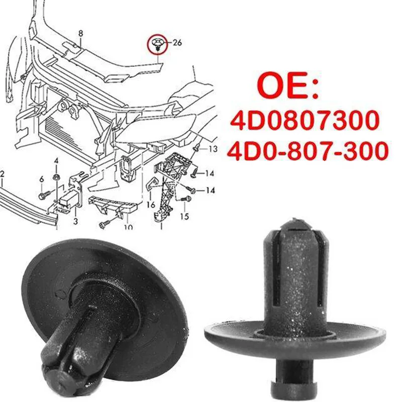 10x Car Radiator Protective Engine Cover Shroud Grille Hood Panel Clip Retainer Rivet For Audi A2 A4 A5 A8 Q3 Q5 S4 S5 S8 TT TTS