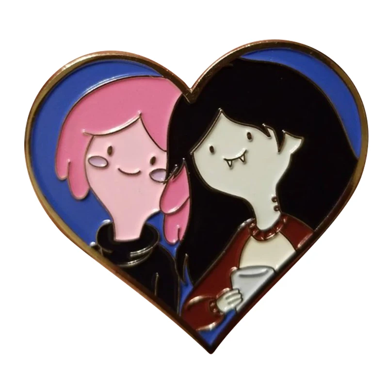 Couple Princess Bubblegum Marceline enamel pins Steven Universe Adventure x Time Marcy and Bonnie love heart pin