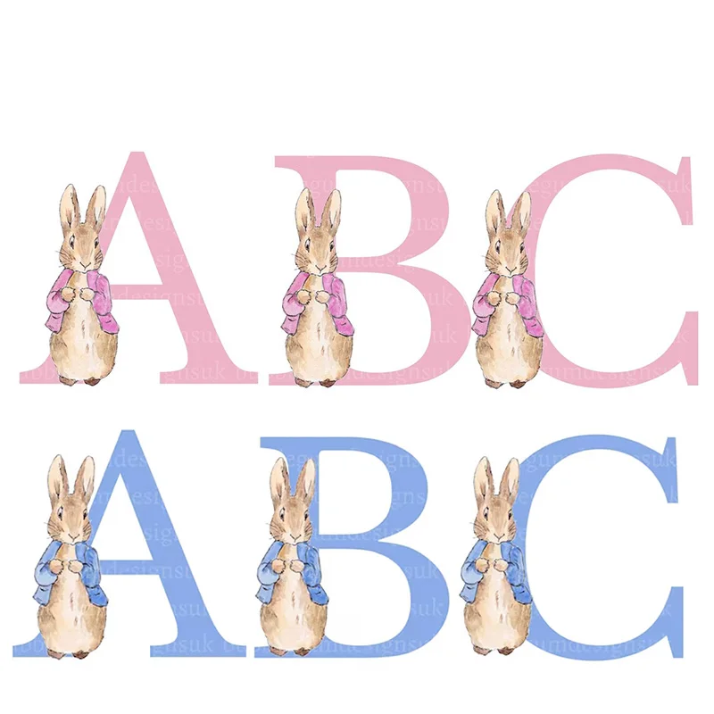 Personalised name Letter initial pink blue Bunny happy Easter rabbit bag Egg Hunt basket children kid boy girl gift Sack Bucket