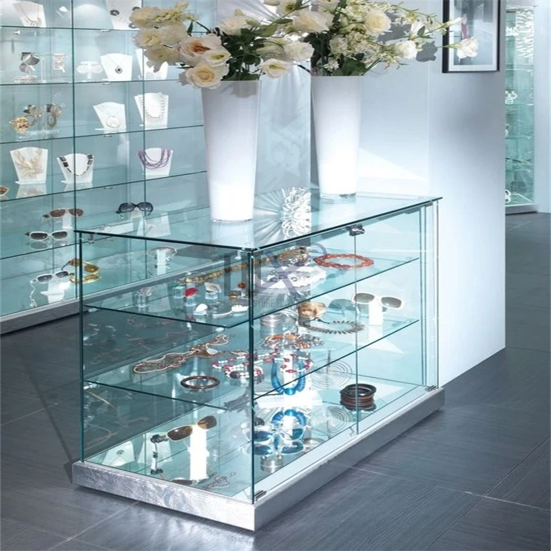 custom.Design Tempered Glass Jewelry Display Cabinet Functional Showcase Stand Display