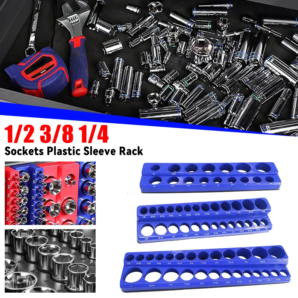 

Набор магнитных органайзеров для розеток 1/2 3/8 1/4, метрические лотки для розеток SAE, вмещает 141 розеток, резиновое основание без царапин, профессиональное