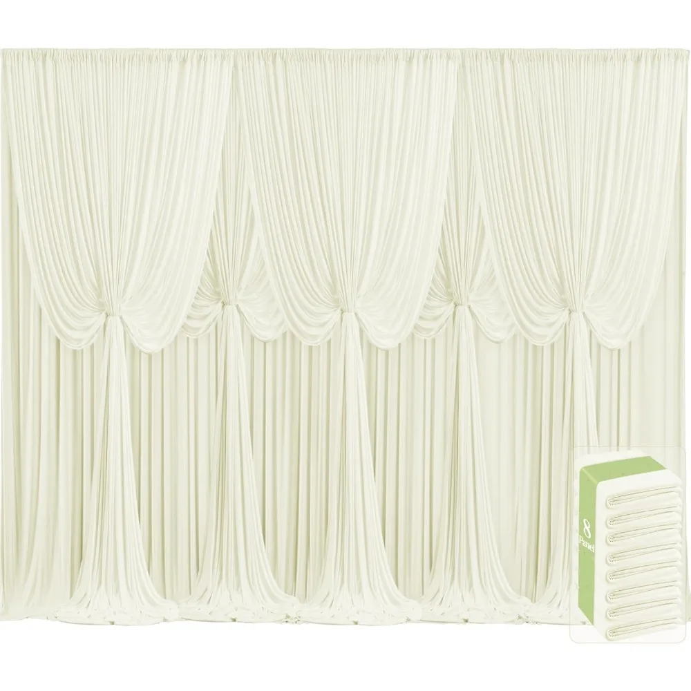 

8 panels ivory backdrop curtains for wedding party wrinkle free backdrops curtain drapes fabric decorations photo back drop clot
